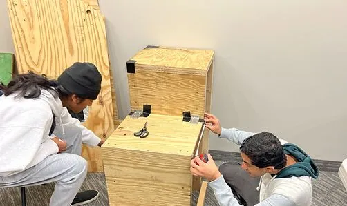 Our field team working on the cube node